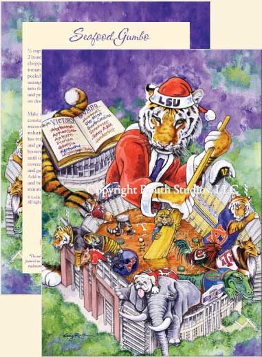 LSU Christmas Cards, SEC Championship Victory Gumbo Holiday Cards